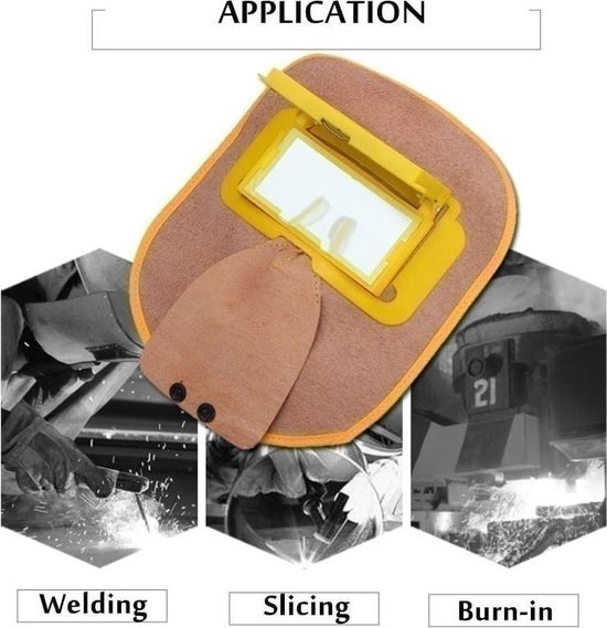 CDIYTOOL Cowhide Leather Welder Hood, Solar Energy Automatic Thinning Filter Lens Welding Helmet Mask, Welding Helmet Protective Equipment Mask Work Cap with Neck Shoulder Drape