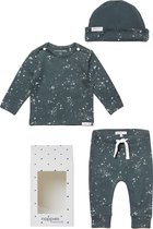 Noppies Giftset Unisex (3delig) Dark Slade met vlekprint - Maat 62