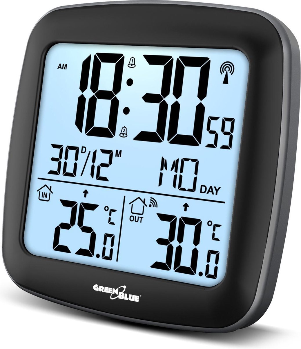 Draadloos weerstation met DCF GreenBlue GB542 met kalender en alarm