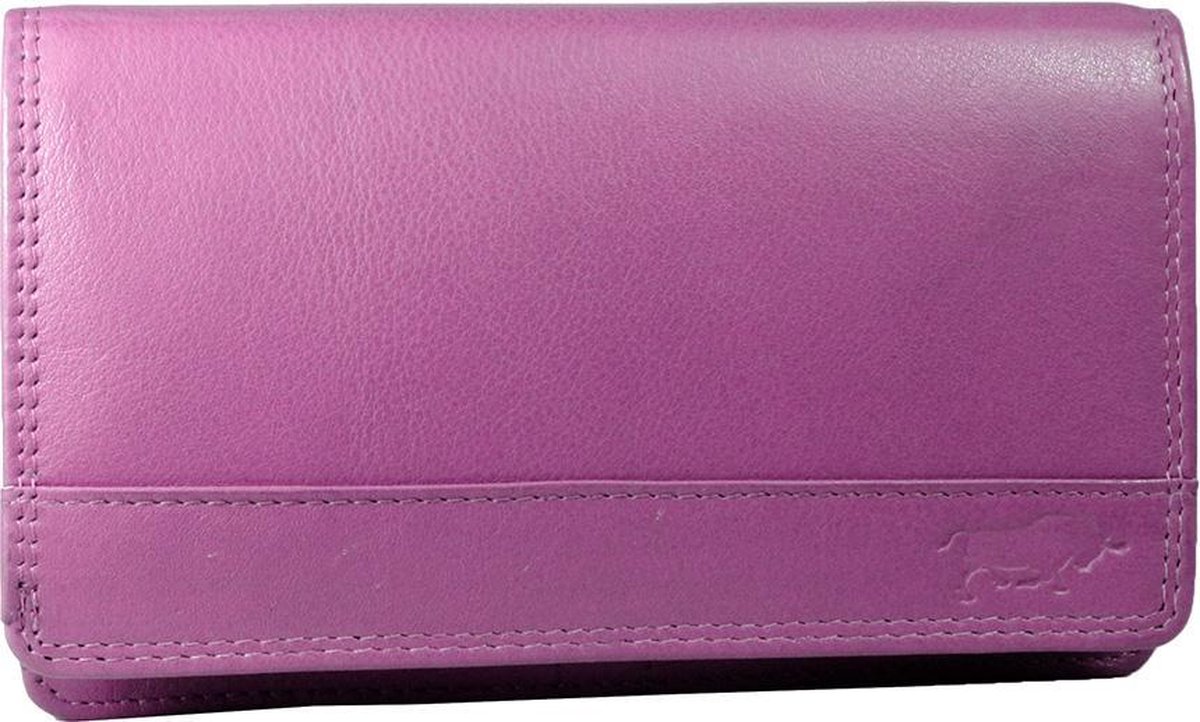 Leren Damesportemonnee Roze RFID - Lederen Dames Portemonnee - Harmonica Model