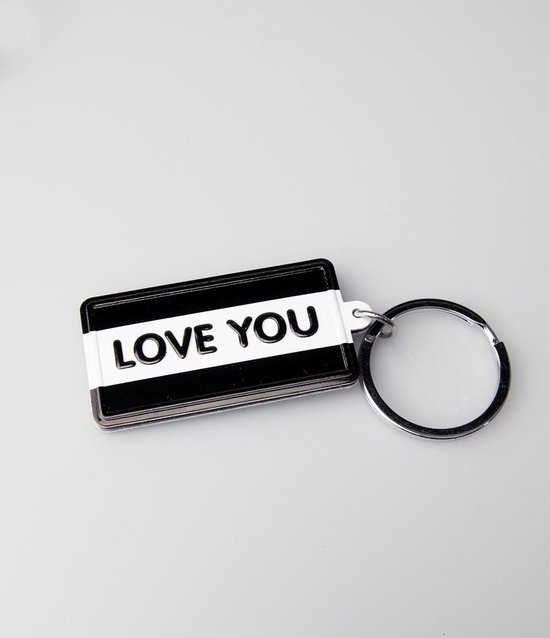 Paper Dreams Sleutelhanger Love You 13,5 X 4,5 Cm Zwart/wit