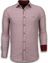 Italiaanse Overhemden - Slim Fit Overhemd - Blouse Garment Pattern - Rood