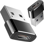 DrPhone C2 Pro - Metalen USB-C naar USB Male Adapter – Converter voor o.a. Macbook Mini (Type-C) naar USB A Mannelijk (Type-A) – Zwart