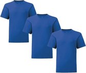 Senvi Kids 3 Pack T-Shirt Ronde Hals Maat: 140 - Kleur: Royal Blauw