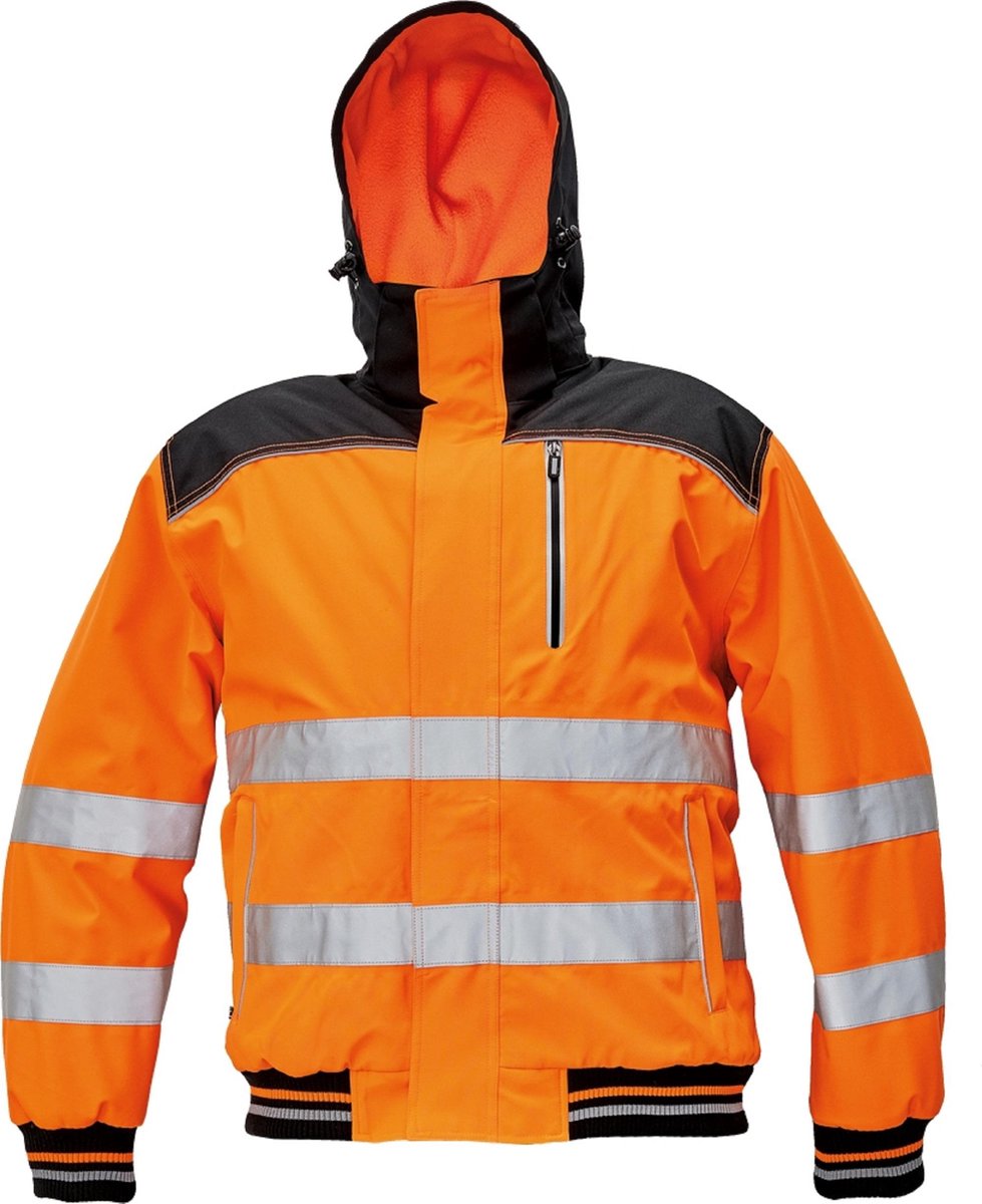 Knoxfield Winterjas pilot jack HV fluor oranje, maat M