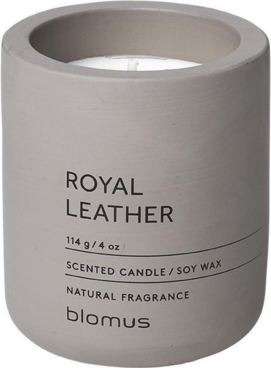Goedkoopste Blomus Fraga Geurkaars - royal - leather - hoogte 8cm - diameter 6.5cm - satellite