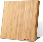 KitchenBrothers Magnetisch Messenblok - Zonder Messen - Antislip Standaard - 100% Natuurlijk Bamboe