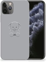 Geschikt voor iPhone 11 Pro Telefoonhoesje met Naam Grijs Baby Olifant