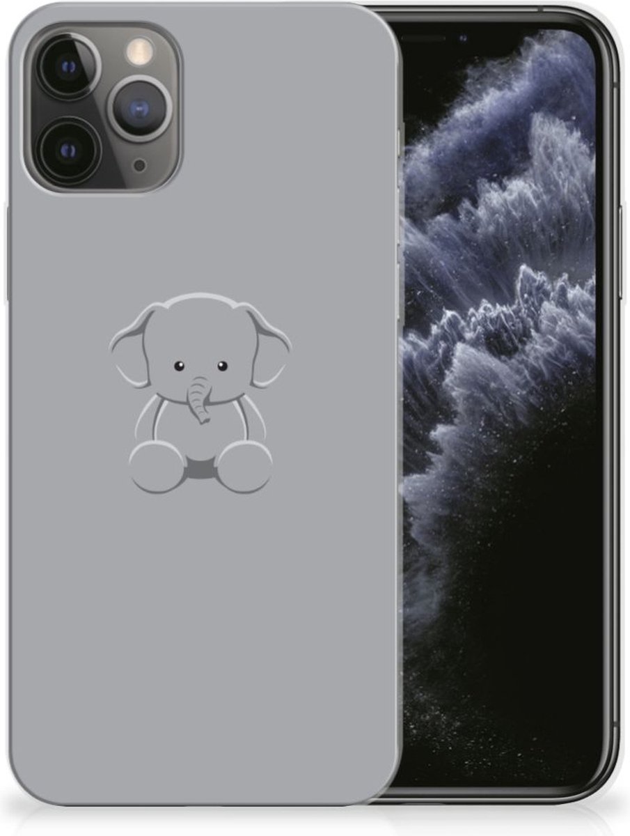 Apple iPhone 11 Pro Telefoonhoesje met Naam Grijs Baby Olifant