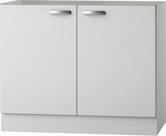 baan Onafhankelijkheid leveren Keuken onderkast voor spoelbak 100cm - Wit Antraciet - Serie oslo214 |  bol.com
