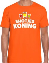 Koningsdag t-shirt Shotjes Koning oranje voor heren - Kingsday shirt / kleding S