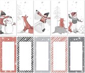 cadeaulabels Kerst label 9 x 4 cm 10 stuks beschrijfbare kadolabels