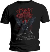 Ozzy Osbourne Heren Tshirt -S- Angel Wings Zwart