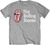The Rolling Stones - Scratched Logo Heren T-shirt - XL - Grijs