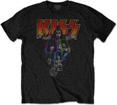 Kiss - Neon Band Heren T-shirt - L - Zwart