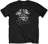 Queen - Crest Logo Heren T-shirt - S - Zwart