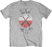 Pink Floyd Heren Tshirt -M- The Wall Faded Hammers Logo Zwart