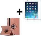 iPad Air 3 2019 Hoesje -10.5 inch - iPad Air 3 2019 Screenprotector - Draaibare Book Case Bescherm Cover Rose Goud + Screenprotector Tempered Glass