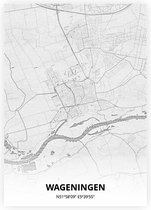 Wageningen plattegrond - A2 poster - Tekening stijl