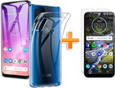 Motola One Action Hoesje - Siliconen Backcover + Tempered Glass - Transparant