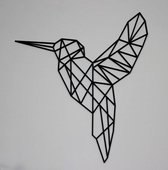 Geometrische vogel - 3D - kinderkamer - woonkamer - muursticker - afmeting: 43x47 cm - Rood - Nr 200