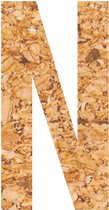 kurk - muurletter - plakletter - prikbord - kurk - vegan – letter -  N - 28 cm hoog