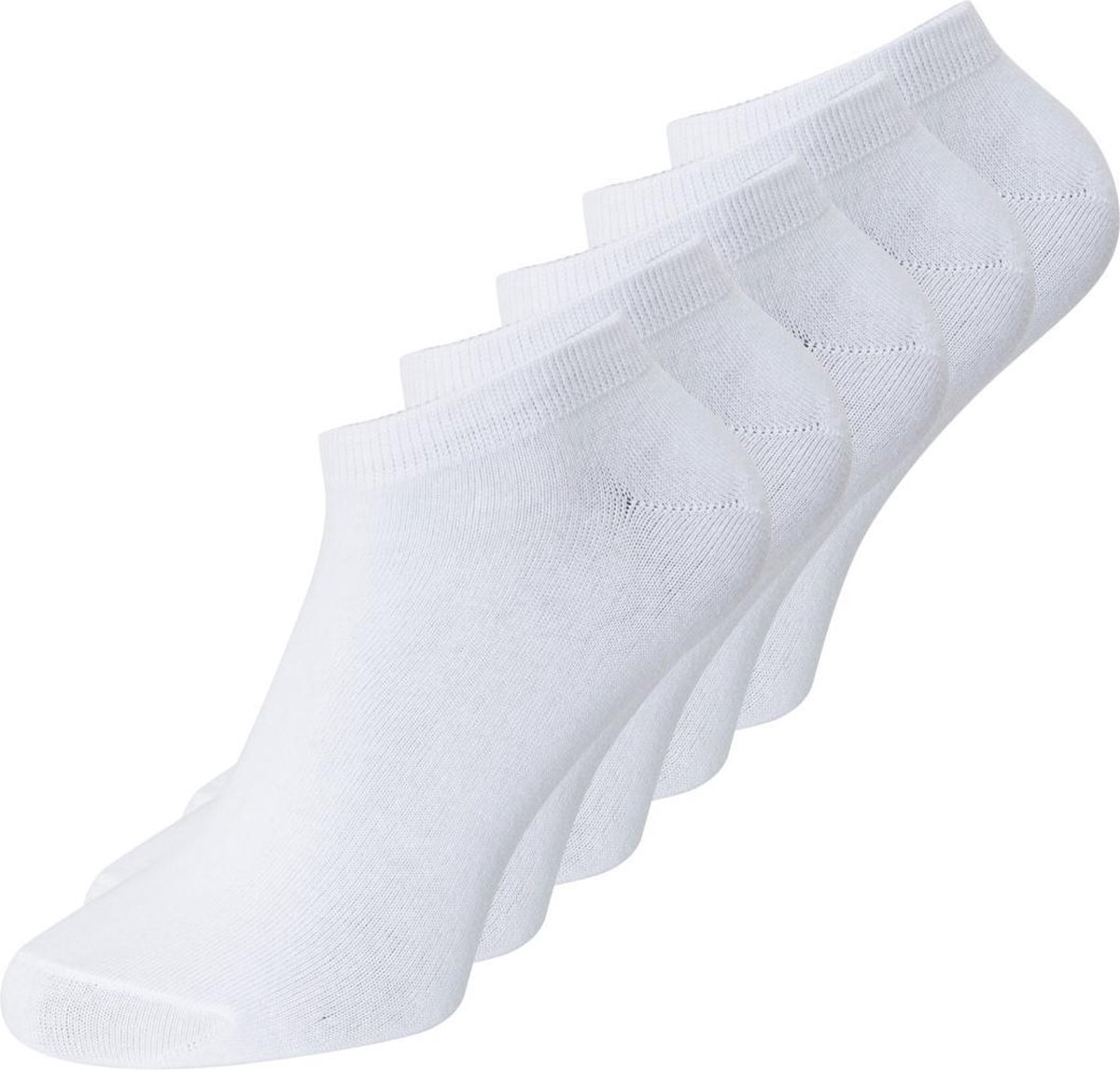 Jack & Jones Heren Enkelsokken 5-pack - White - One Size