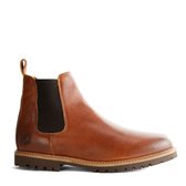 Travelin Skjern - Leren Chelsea boot - Heren - Wol gevoerd - Cognac Leer - Maat 43