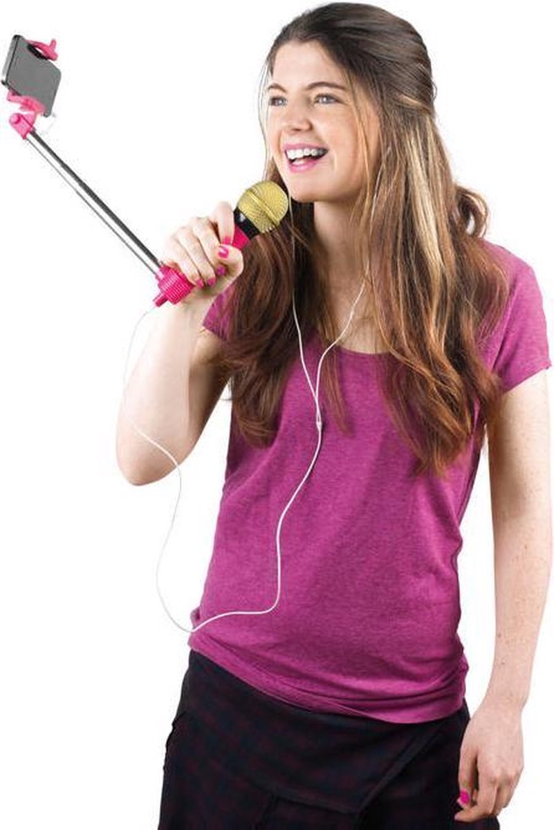 Selfie stick met microfone & karaoke - Zing mee op deze selfie stick met karaoke app - Alles in 1, Zing, neem op en deel met je vrienden ! COOL - zie Filmpje !