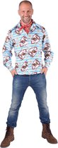 Boeren Tirol & Oktoberfest Kostuum | Bierfeest Hemd Alpenweide Hert Man | Medium | Bierfeest | Verkleedkleding - Blauw