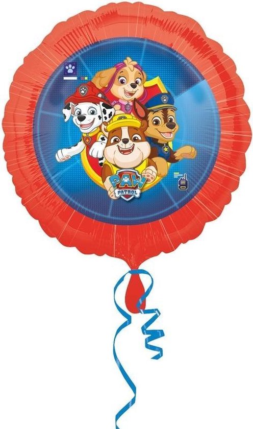 Paw Patrol themafeest folieballon met helium 43 cm - Thema feest folieballon voor kinderfeestje/verjaardag