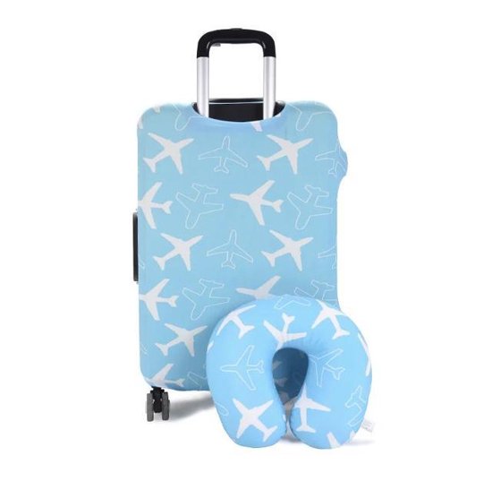 BLAUWE koffer beschermhoes met vis print maat L/Suitcase cover-Koffer... |  bol.com