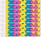 100 brede polsbandjes - puzzel motief - tyvek - CombiCraft