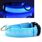 OWO - Honden halsband met led verlichting - Blauw/medium 36-48cm
