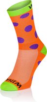 Chaussettes de cyclisme Winaar OGV Orange / Vert / Violet Dots Taille XS (36-38)