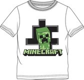 Minecraft t-shirt korte mouw - wit - maat 152 / 12 jaar