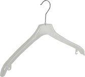 De Kledinghanger Gigant - 130 x Mantel / kostuumhanger kunststof transparant met schouderverbreding, 44 cm