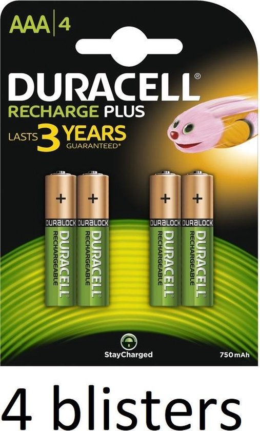 Ervaren persoon Roux schudden Duracell AAA Oplaadbare Batterijen - 750 mAh - 16 stuks | bol.com