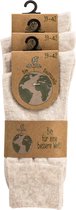 Biologisch katoenen sokken – GOTS certificaat - 3 paar – natuurkleur – zonder elastiek – zonder teennaad – maat 35/38