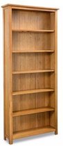 Boekenkast met 6 planken eikenhout 80x22,5x180 cm (incl. vloerviltjes)