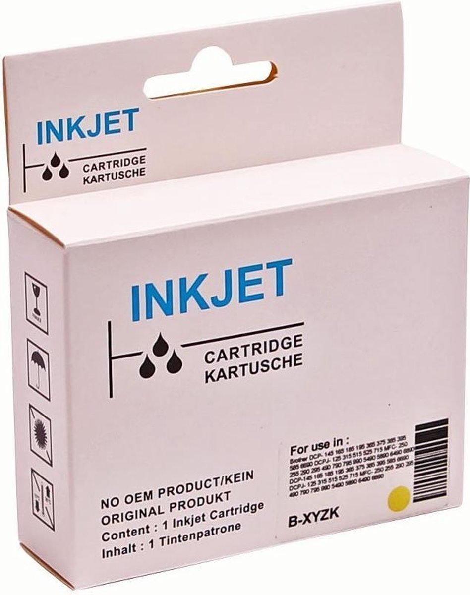 Pack De 2 Cartouches D'encre Jaune Compatibles Brother LC223Y - 10ml, Pour Imprimantes Jet D'encre DCP & MFC