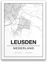 Poster/plattegrond LEUSDEN - 30x40cm