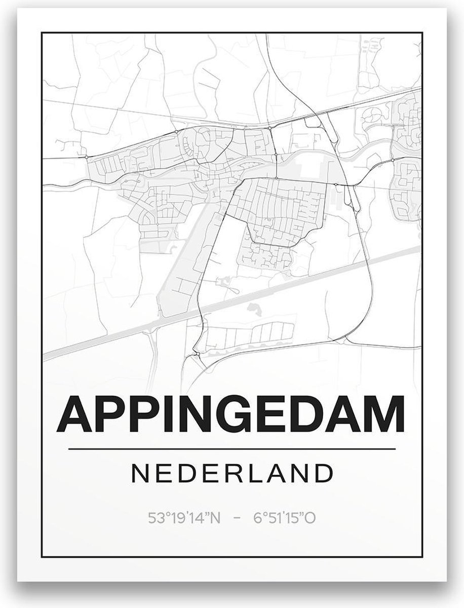 Poster/plattegrond APPINGEDAM - 30x40cm