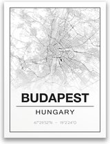 Poster/plattegrond BUDAPEST - 30x40cm