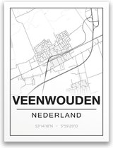 Poster/plattegrond VEENWOUDEN - 30x40cm