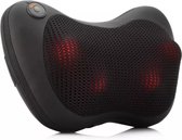 4Home Elektrische Shiatsu nek en rug massagekussen - Therapeutisch effect - Warmte functie -VERNIEUWD met 4 massageknoppen - Voor thuis + GRATIS 12V Auto adapter - Zwart