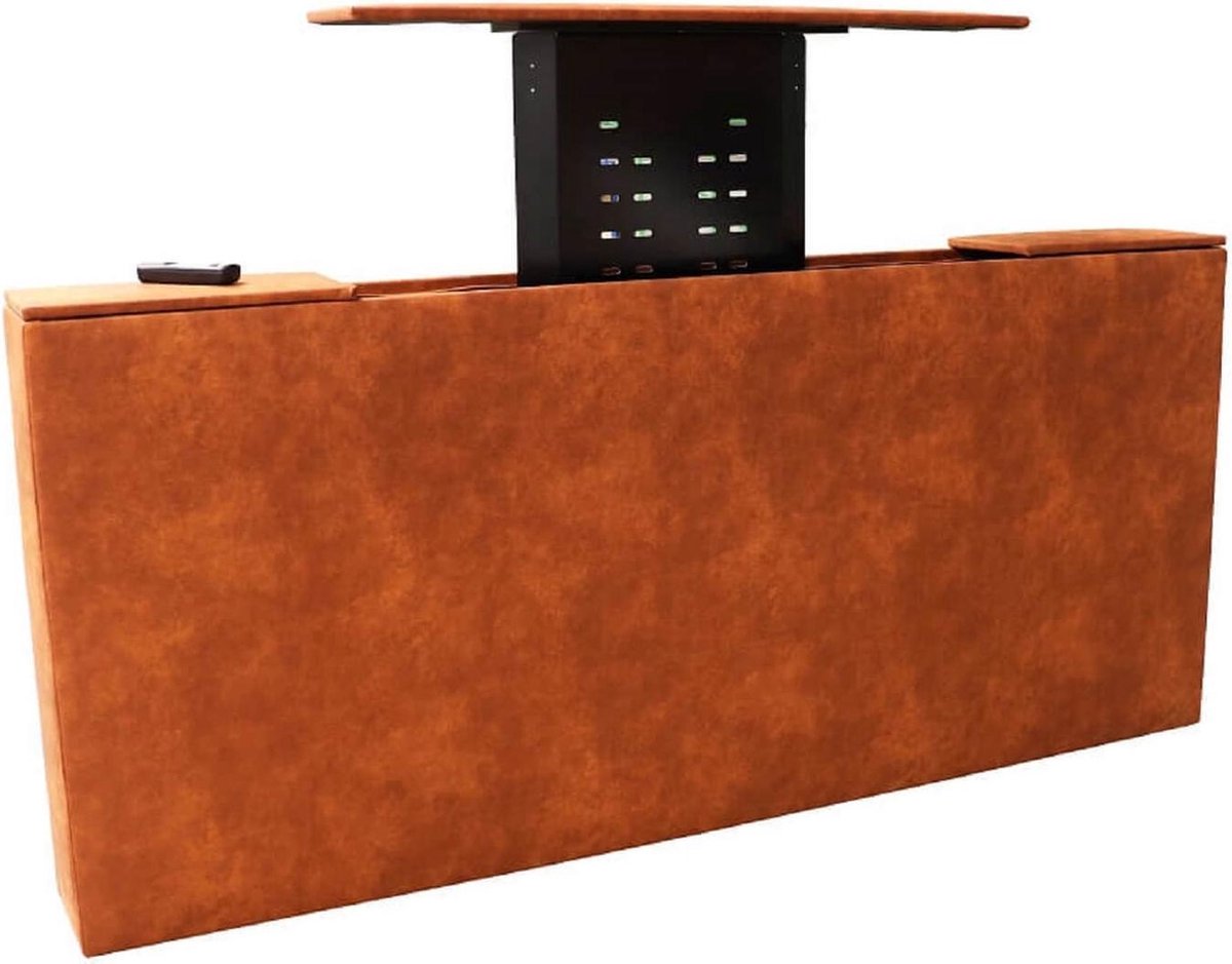 Slaaploods.nl Voetbord - Met TV Lift - 140x80x20 cm - Suede Cognac
