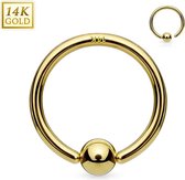 14K Goud Ball Closure Ring piercing - 8 mm