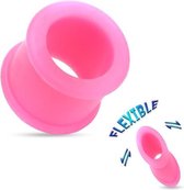 8 mm Double-flared Tunnel soft silicone roze ©LMPiercings