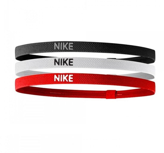 Nike elastische haarbanden 3-pack unisex zwart/wit/rood | bol.com